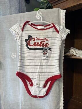 Alabama football Crimson Tide Cutie Red & White Baby One-Piece